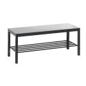 C+P for Damp Areas Changing Room Bench 1 m, With shoe shelf, Approx. Colour RAL 7004 Signal Grey