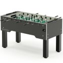 Sportime "ST" Football Table Black guardians vs white dragons, Platinum Grey, green playfield