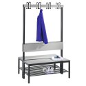 C+P for Damp Areas with Double-Sided Backrest Changing Room Bench 1 m, With shoe shelf, Approx. Colour RAL 7004 Signal Grey