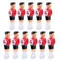 16 mm Table Football Player 11-player team including screws and nuts, Red/black