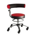 Sanus Gesundheitsstuhl Swivel Chair Faux Leather Upholstery, Height Adjustable 42–51 cm, Red/black