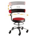 Sanus Gesundheitsstuhl Swivel Chair Faux Leather Upholstery, Height Adjustable 42–51 cm, Red/black