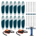 Gladiator "Rental One Size", with 12 Boards SUP Board Set 10.8-ft
