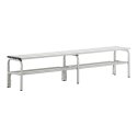 Sypro for Damp Areas without Backrest Changing Room Bench 2 m, With shoe shelf, Light Grey (RAL 7035)