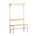 Sypro for Dry Areas with Backrest Changing Room Bench 1.01 m, Without shoe shelf, Light Grey (RAL 7035)