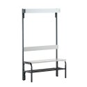 Sypro for Wet Areas with Backrest Changing Room Bench 1.01 m, With shoe shelf, Anthracite (RAL 7016)