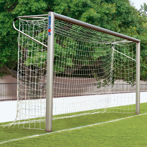 Sport-Thieme stands in ground sockets, oval tubing Youth Football Goal