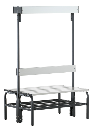 Sypro for Damp Areas with Double-Sided Backrest Changing Room Bench