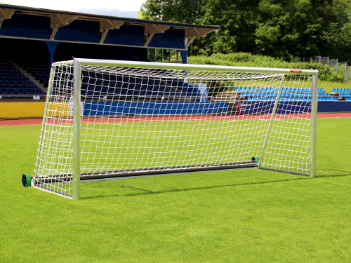 Sport-Thieme "Safety", Fully Welded with PlayersProtect Floor Frame and Net Attachment SimplyFix Full-Size Football Goal
