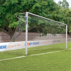  Sport-Thieme Aluminium Football Goal, 7.32x2.44 m, with Welded Corners, in Ground Sockets