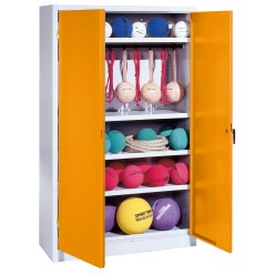 Sports Equipment Locker, HxWxD 195x120x50 cm, with metal double doors (type 2)