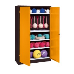 Sports Equipment Locker, HxWxD 195x120x50 cm, with metal double doors (type 2)