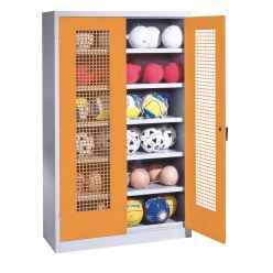 Ball Cabinet, HxWxD 195x120x50 cm, with Perforated Metal Double Doors (type 3)