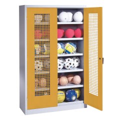  C+P HxWxD 195x120x50 cm, with Perforated Metal Double Doors (type 3) Ball Cabinet