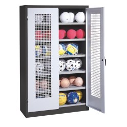 Ball Cabinet, HxWxD 195x120x50 cm, with Perforated Metal Double Doors (type 3)