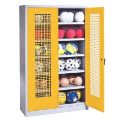  C+P HxWxD 195x120x50 cm, with Perforated Metal Double Doors (type 3) Ball Cabinet