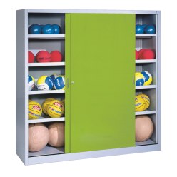  C+P HxWxD 195x190x60 cm, with Sheet Metal Sliding Doors (type 4) Ball Cabinet