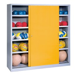  C+P HxWxD 195x190x60 cm, with Sheet Metal Sliding Doors (type 4) Ball Cabinet