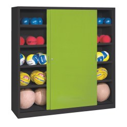  C+P HxWxD 195x190x60 cm, with Sheet Metal Sliding Doors (type 4) Ball Cabinet