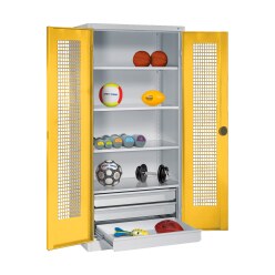  C+P with Drawers and Perforated Double Doors, H×W×D 195×120×50 cm Equipment Cupboard