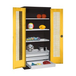  C+P with Drawers and Perforated Double Doors, H×W×D 195×120×50 cm Equipment Cupboard