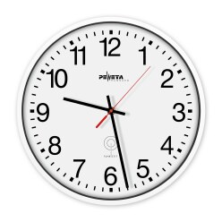 Peweta Radio controlled wall clock Clock face with Arabic numerals, White