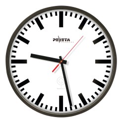 Peweta Radio controlled wall clock Clock face with bars, Black