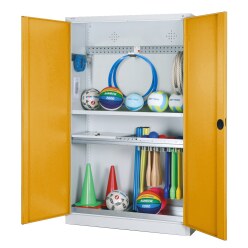  C+P HxWxD 195x120x50 cm, with Sheet Metal Double Doors Modular sports equipment cabinet