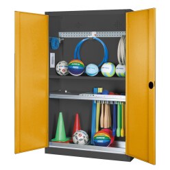  C+P HxWxD 195x120x50 cm, with Sheet Metal Double Doors Modular sports equipment cabinet