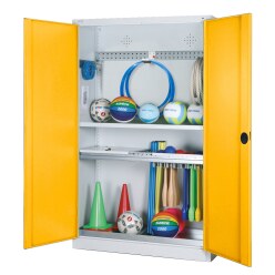  C+P HxWxD 195x120x50 cm, with Perforated Metal Double Doors Modular sports equipment cabinet