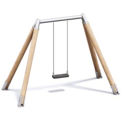 Playparc single wood and metal swing