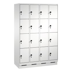 "S 3000 Evolo" Lockers with Base (4 Lockers Positioned Vertically) Gentian blue (RAL 5010), 180×60×50 cm / 8 compartments