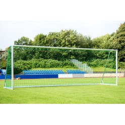 Sport-Thieme Silver, Corner-Welded Full-Size Football Goal, 7.32×2.44 m, with SimplyFix Net Attachment
