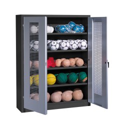  C+P HxWxD 195x150x50 cm, with Perforated Metal Double Doors (type 3) Ball Cabinet