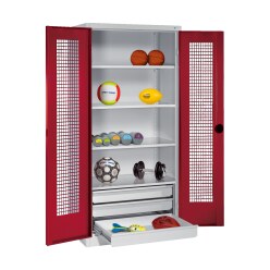  C+P with Drawers and Perforated Double Doors, H×W×D 195×120×50 cm Equipment Cupboard