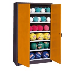 C+P Ball Cabinet Yellow orange (RAL 2000), Anthracite (RAL 7021), Keyed alike
