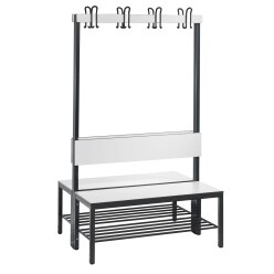  C+P for Damp Areas with Double-Sided Backrest Changing Room Bench