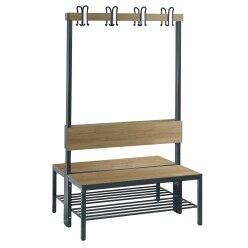  C+P for Damp Areas with Double-Sided Backrest Changing Room Bench