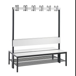  C+P for Damp Areas with Double-Sided Backrest Changing Room Bench