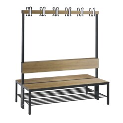  C+P for Damp Areas with Double-Sided Backrest Changing Room Bench